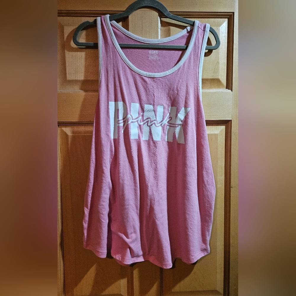 Victoria's Secret Pink Tank Top - Pink and White